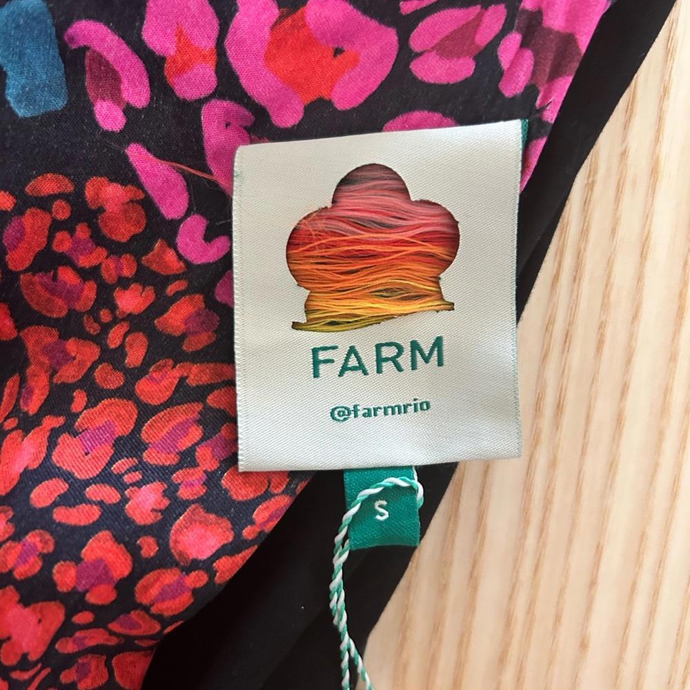 FARM Rio Rainbow Hearts Lenzing Ecovero Viscose Midi Dress NWT size Small - Picture 3 of 7